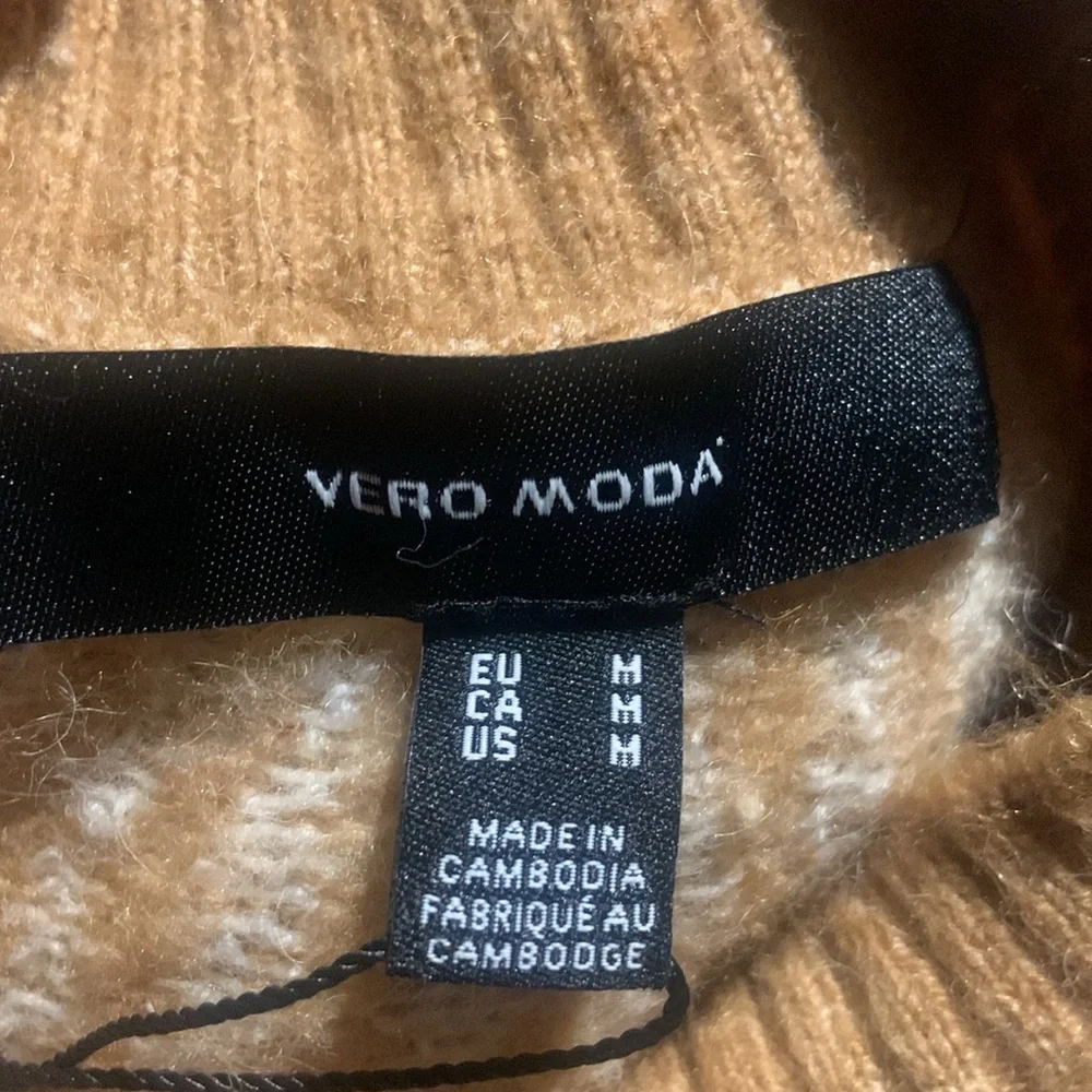 Women’s Vero Moda Bohm Fair Isle mock turtle‎ neck sweater. Size Medium NWOT - Picture 5 of 5